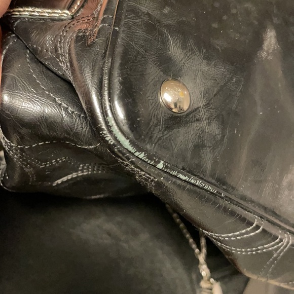 Coach Signature Stitched Patent Leather Logo Bag - Picture 10 of 17